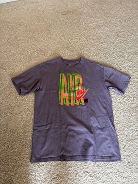 Nike Purple Tee with Neon Green and Pink AIR Graphic